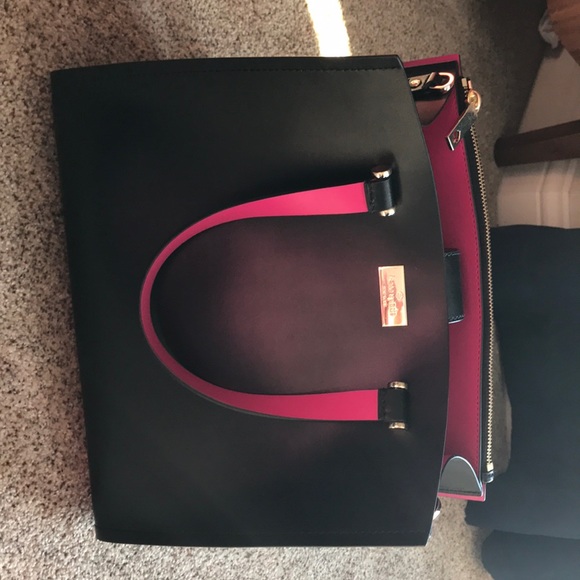 kate spade black and pink tote